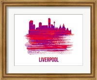 Liverpool Skyline Brush Stroke Red Fine Art Print