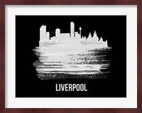 Liverpool Skyline Brush Stroke White Fine Art Print