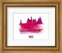 Nice Skyline Brush Stroke Red Fine Art Print