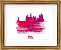 Nice Skyline Brush Stroke Red Fine Art Print