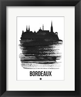 Bordeaux Skyline Brush Stroke Black Fine Art Print