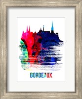 Bordeaux Skyline Brush Stroke Watercolor Fine Art Print