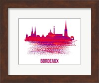 Bordeaux Skyline Brush Stroke Red Fine Art Print