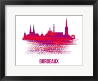 Bordeaux Skyline Brush Stroke Red Fine Art Print