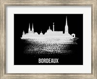 Bordeaux Skyline Brush Stroke White Fine Art Print