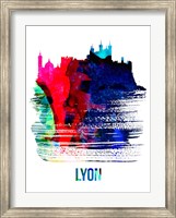 Lyon Skyline Brush Stroke Watercolor Fine Art Print