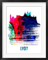 Lyon Skyline Brush Stroke Watercolor Fine Art Print