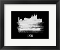 Lyon Skyline Brush Stroke White Fine Art Print