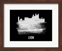 Lyon Skyline Brush Stroke White Fine Art Print