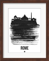 Rome Skyline Brush Stroke Black Fine Art Print