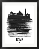 Rome Skyline Brush Stroke Black Fine Art Print