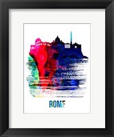 Rome Skyline Brush Stroke Watercolor Fine Art Print