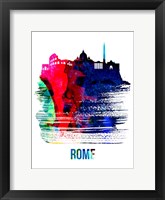 Rome Skyline Brush Stroke Watercolor Fine Art Print