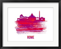 Rome Skyline Brush Stroke Red Fine Art Print