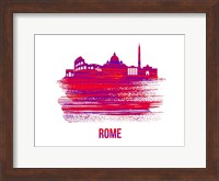 Rome Skyline Brush Stroke Red Fine Art Print