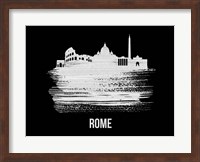 Rome Skyline Brush Stroke White Fine Art Print