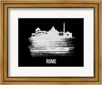 Rome Skyline Brush Stroke White Fine Art Print