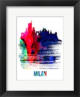 Milan Skyline Brush Stroke Watercolor Fine Art Print