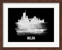 Milan Skyline Brush Stroke White Fine Art Print