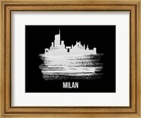 Milan Skyline Brush Stroke White Fine Art Print