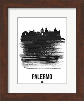 Palermo Skyline Brush Stroke Black Fine Art Print