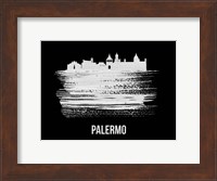 Palermo Skyline Brush Stroke White Fine Art Print