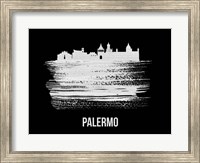 Palermo Skyline Brush Stroke White Fine Art Print