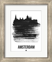 Amsterdam Skyline Brush Stroke Black Fine Art Print
