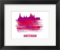 Amsterdam Skyline Brush Stroke Red Fine Art Print