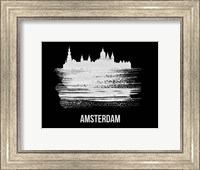 Amsterdam Skyline Brush Stroke White Fine Art Print