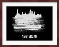 Amsterdam Skyline Brush Stroke White Fine Art Print