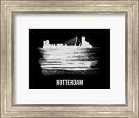 Rotterdam Skyline Brush Stroke White Fine Art Print