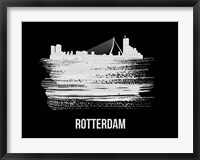 Rotterdam Skyline Brush Stroke White Fine Art Print