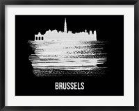 Brussels Skyline Brush Stroke White Fine Art Print