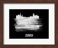 Zurich Skyline Brush Stroke White Fine Art Print