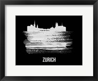 Zurich Skyline Brush Stroke White Fine Art Print