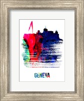Geneva Skyline Brush Stroke Watercolor Fine Art Print
