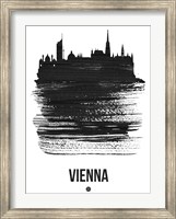 Vienna Skyline Brush Stroke Black Fine Art Print