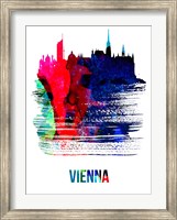 Vienna Skyline Brush Stroke Watercolor Fine Art Print