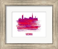 Vienna Skyline Brush Stroke Red Fine Art Print
