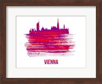 Vienna Skyline Brush Stroke Red Fine Art Print