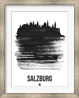 Salzburg Skyline Brush Stroke Black Fine Art Print