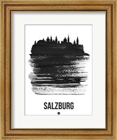 Salzburg Skyline Brush Stroke Black Fine Art Print