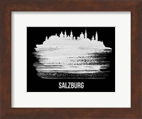 Salzburg Skyline Brush Stroke White Fine Art Print