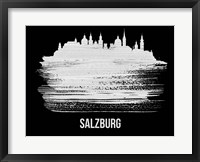 Salzburg Skyline Brush Stroke White Fine Art Print