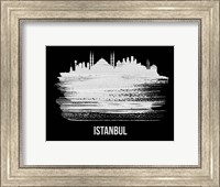 Istanbul Skyline Brush Stroke White Fine Art Print