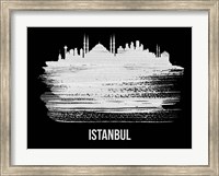 Istanbul Skyline Brush Stroke White Fine Art Print