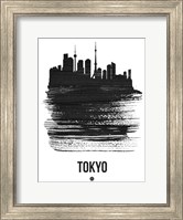 Tokyo Skyline Brush Stroke Black Fine Art Print