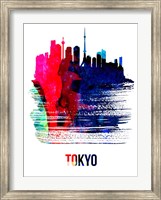 Tokyo Skyline Brush Stroke Watercolor Fine Art Print