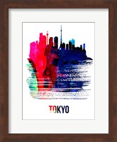 Tokyo Skyline Brush Stroke Watercolor Fine Art Print